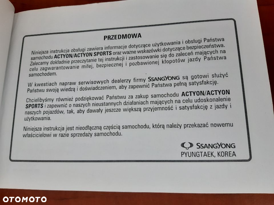 INSTRUKCJA książka podręcznik użytkowania SSANGYONG REXTON - 2