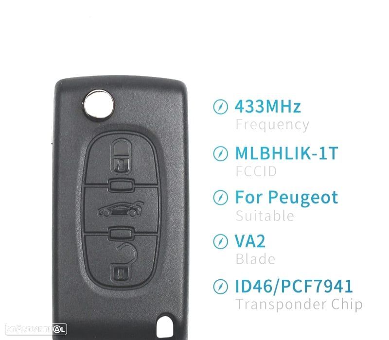 CHAVES COMPLETA PARA PEUGEOT E CITROEN VA2 - 1