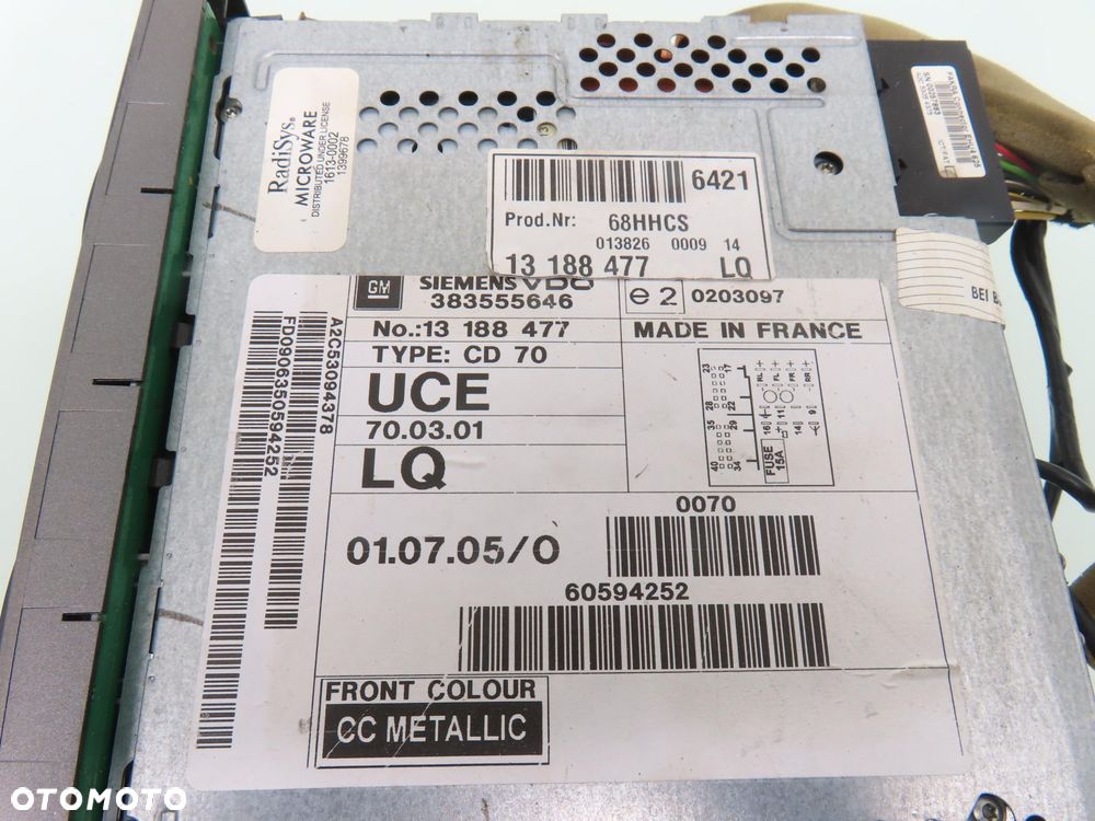 RADIO CD70 NAVI OPEL VECTRA C 13188477 24461297 - 5