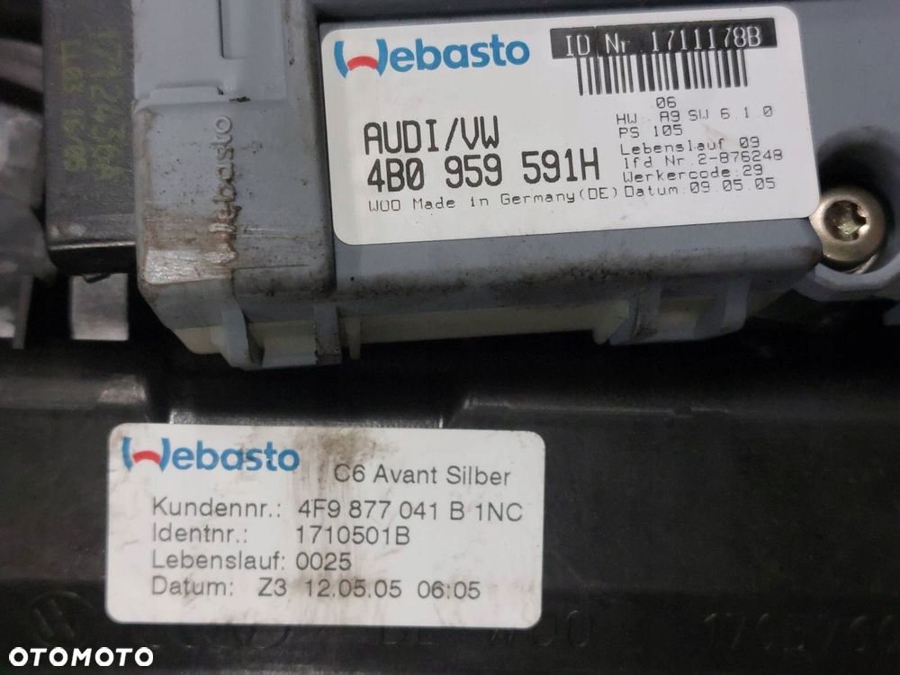 SZYBERDACH AUDI A6 C6 KOMBI AVANT 4B0959591H 4F9877041B - 5