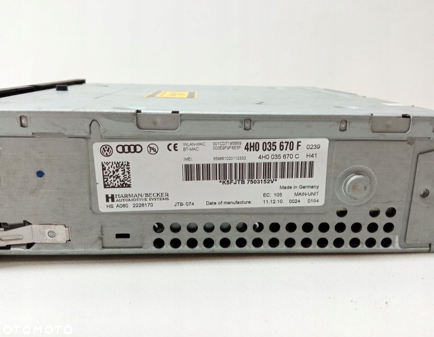 CZYTNIK MMI NAPĘD PŁYTY AUDI A8 D4 4H0035670F - 3