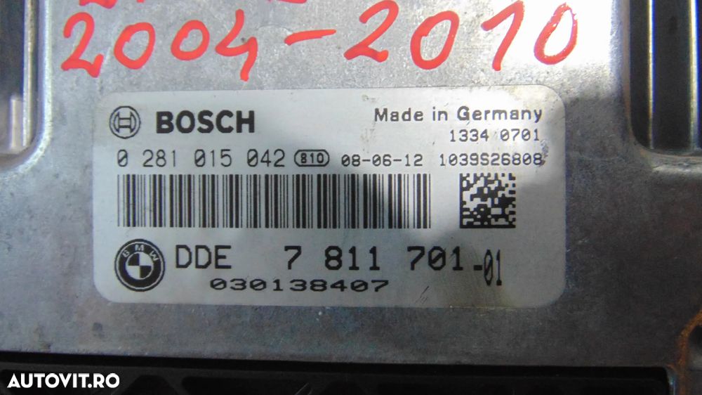 Calculator ECU BMW Seria 1 E87,E81,E91 2.0 Diesel an 2004-2010 cod 0281015042 - 2