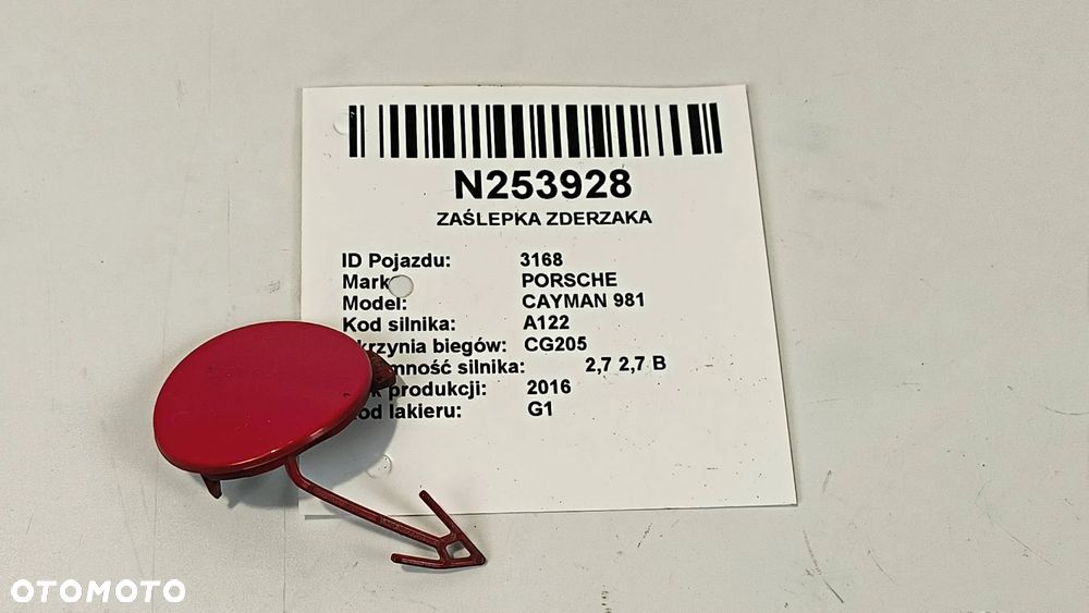 98150570302 99150580300 Porsche Cayman 981 2.7 B 2016 zaślepka zderzaka - 1