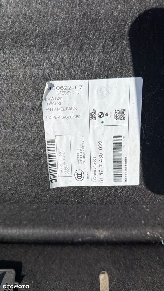 TAPICERKA OSŁONA KLAPY BAGAŻNIKA BMW G20 7430622 - 3