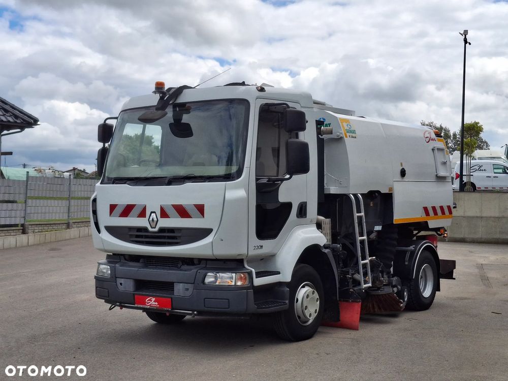 Renault Midlum 220 DXI Zamiatarka SEMAT Zoeller Johnston Szczotki L/R Obie Strony 2013r Napęd Hydrostat 36 tyś Kilometrów 3132 Mth Euro 5 Rura Do Liści Studzienek - 7