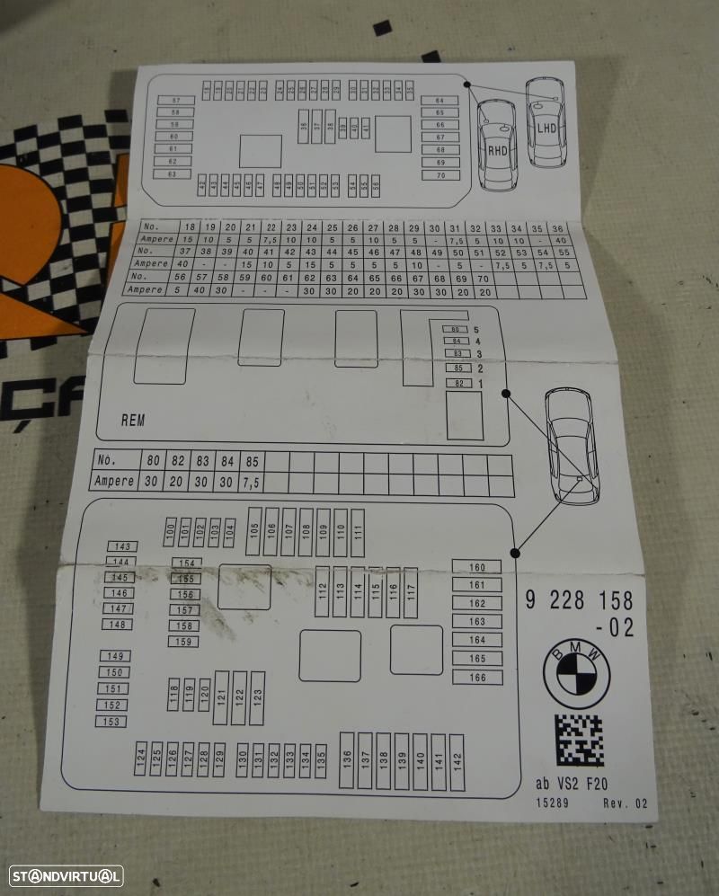 Caixa De Fusíveis Bmw 3 (F30, F80)  9261111 / 9 261 111 - 6