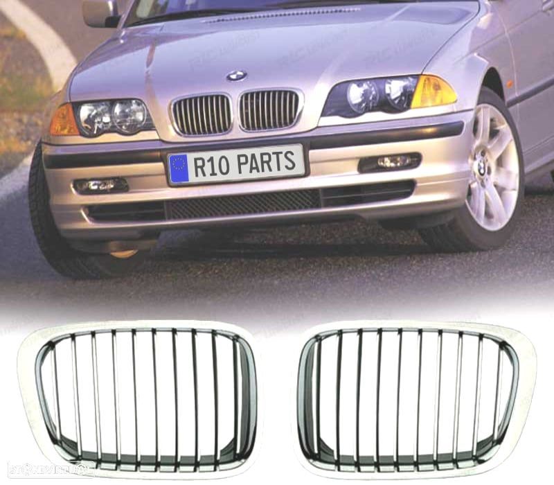 GRELHAS FRONTAIS CROMADAS BMW E46 BERLINA 98-01 - 1
