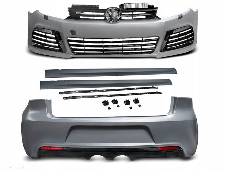 Zestaw Body kit zderzak przod tyl progi R20 R Tuning Vw Golf VI 6 5k 5k0 - 1