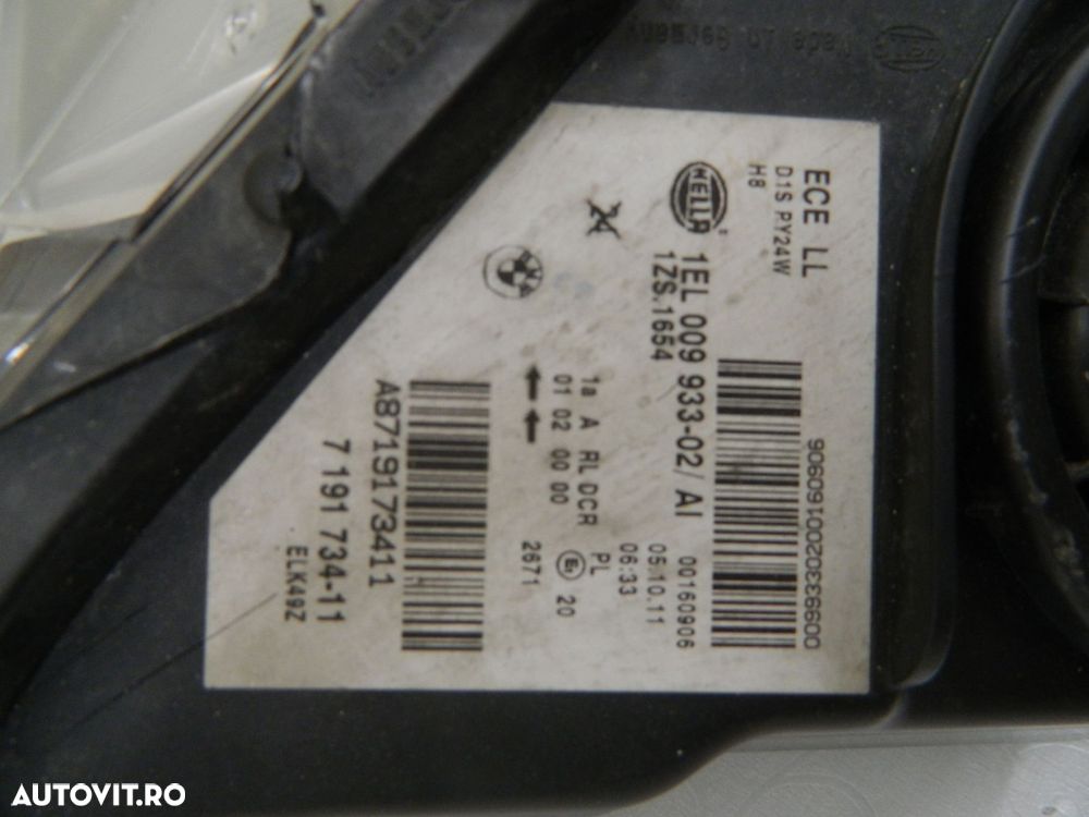Far stanga BMW Z4 E89 Bi-Xenon, 2009, 2010, 2011, 2012, 2013, cod origine 7191734-11. - 6