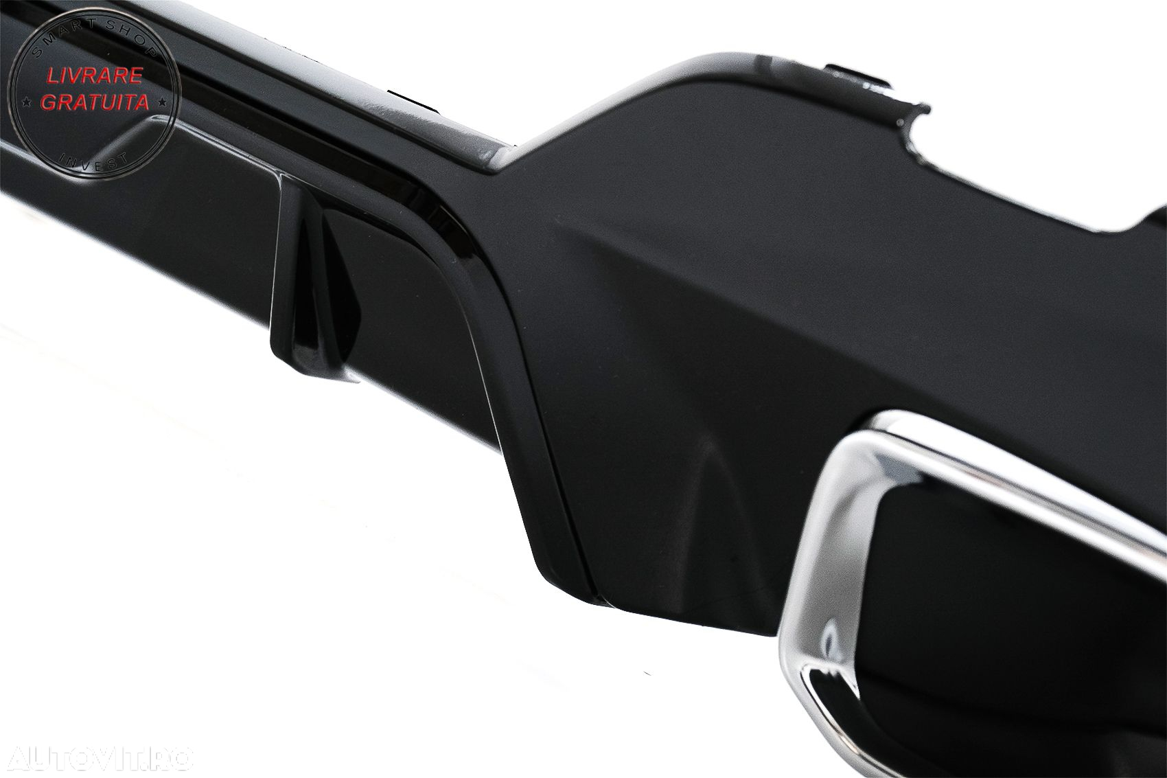 Difuzor Bara Spate Evacuare Dubla si Tobe Ornament Crom BMW 3 Series G20 G28 Sedan- livrare gratuita - 6