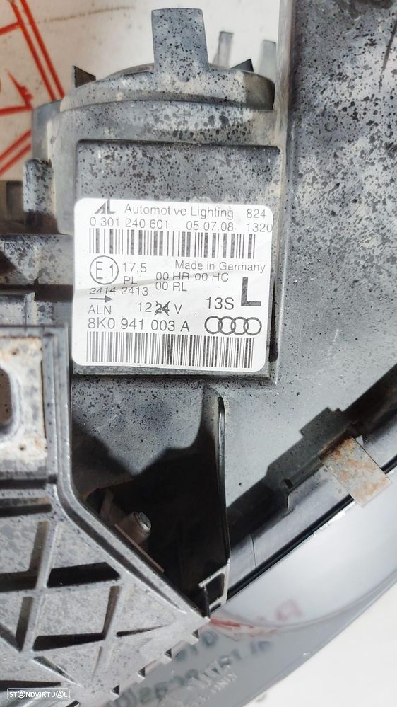 Ótica Farol Frente Frontal Esquerdo Audi A4 B8 Pré Facelifit 8K0941003A Original - 5