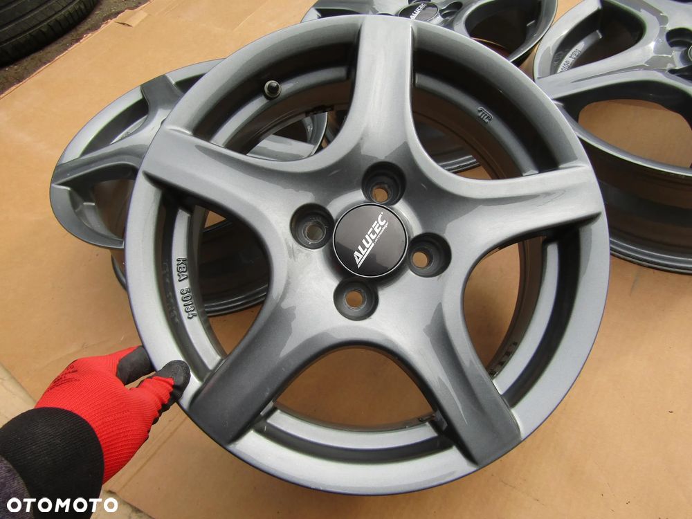4x Felgi Aluminiowe 15 Opel Adam Vectra A Astra F Aveo Tigra Vectra Combo C Corsa B C D E Meriva Kadet Chevrolet Spark Lanos Nexia Nubira Aveo 5,5 j 4x100 ET40 piasta 56,6 mm + czujniki TPMS ALUTEC GERMANY - 13