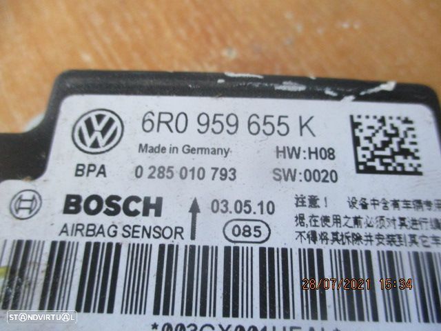 Modulo Airbag 6R0959655K VW POLO 5 2010 SEAT IBIZA 6J 2011 1.6TDI 90Cv 3P Preto - 2