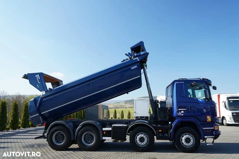 MAN G 490 / 8x4 / BASCULATOR SPATE / CLAPETĂ HIDRAULICĂ / CORTINĂ AUTOMATĂ / MANUALĂ / EURO 6 - 6