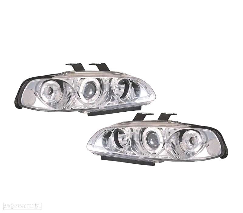 FARÓIS FRONTAIS HONDA CIVIC 92-95 ANGEL EYES FUNDO CROMADO - 1