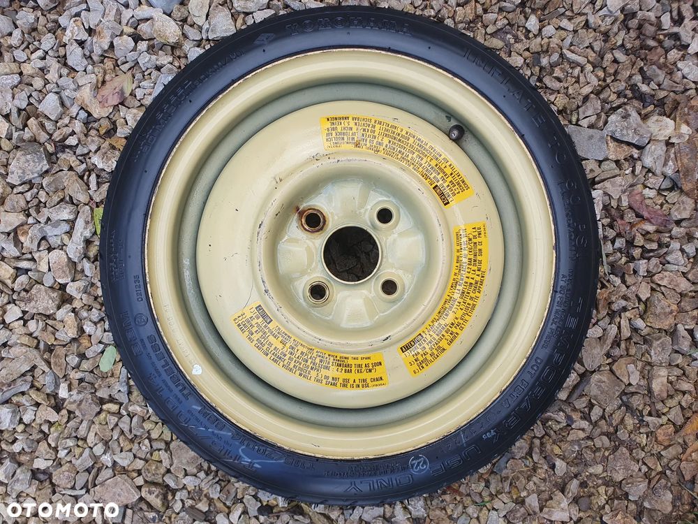 KOŁO ZAPASOWE DOJAZDOWE R14 4X100 HYUNDAI KIA TOYOTA MAZDA 115/70R14 POSIADAM 5 SZT - 1