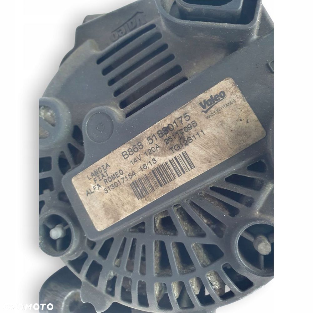 ALTERNATOR Fiat 500 Lancia Ypsilon Alfa Romeo 1.3 M-Jet 120A 51880175 Valeo - 7