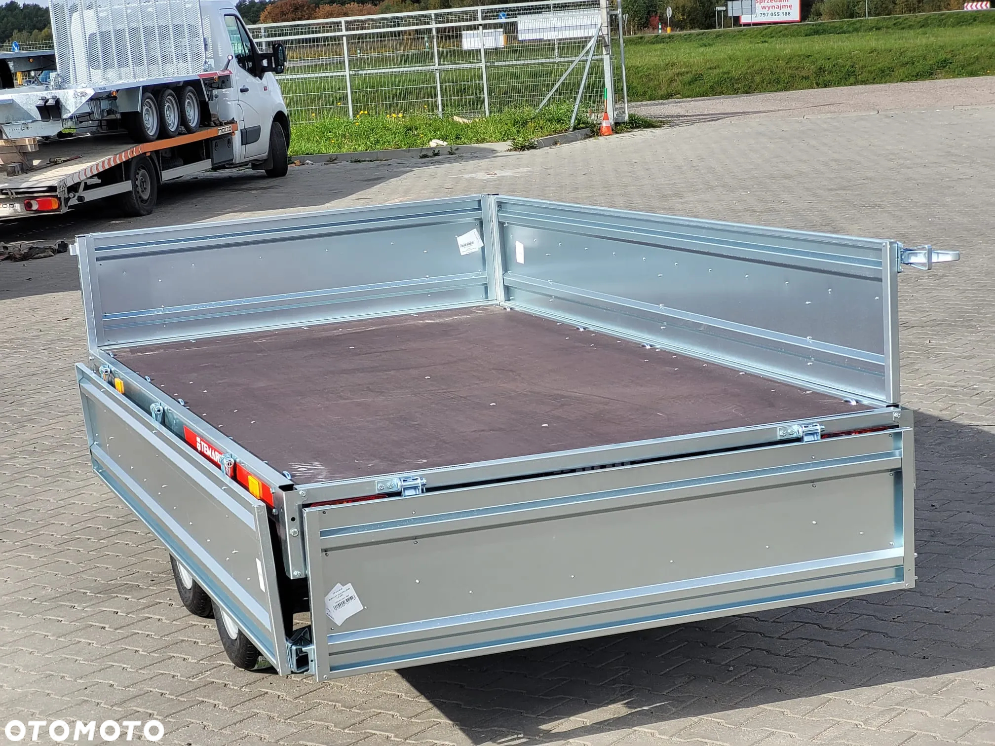 TEMARED DOSTAWA! Przyczepa platforma wym. 304x153x30 TRANSPORTER 3015/2, KOŁA POD SPODEM, wszystkie burty demontowalne, niehamowana, kat. B HIT! - 10