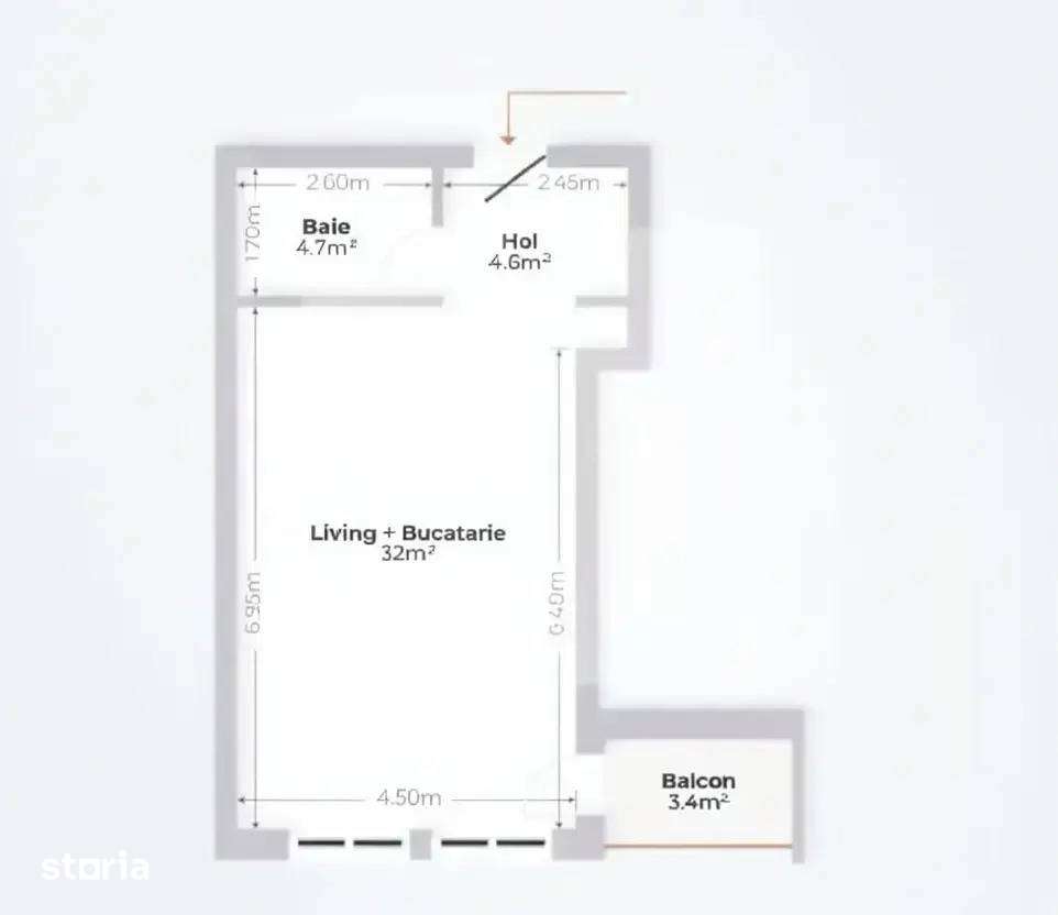 Studio modern într-un ansamblu nou – OMV Pipera – Livrare iunie 2026 - Imagine principală: 3/3