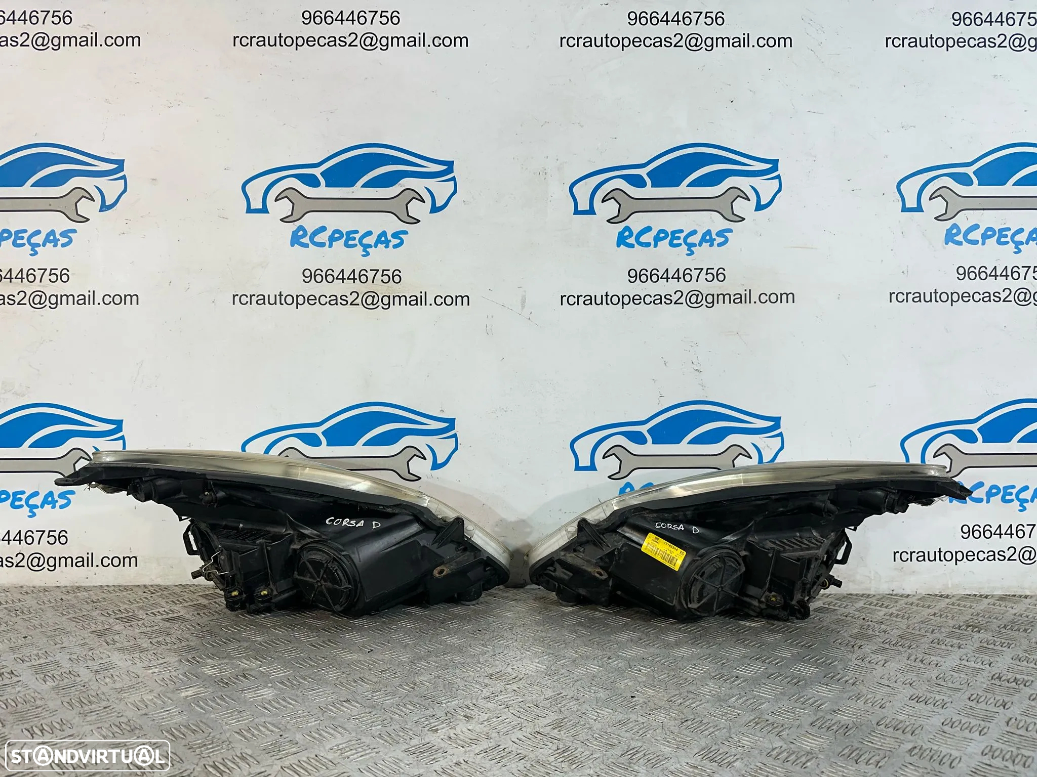 .Conjunto Oticas Farois Frontal Frente Esquerda Direita Halogenio Original GM Opel Corsa D 13186384 13186383 2006 - 2014 - 6