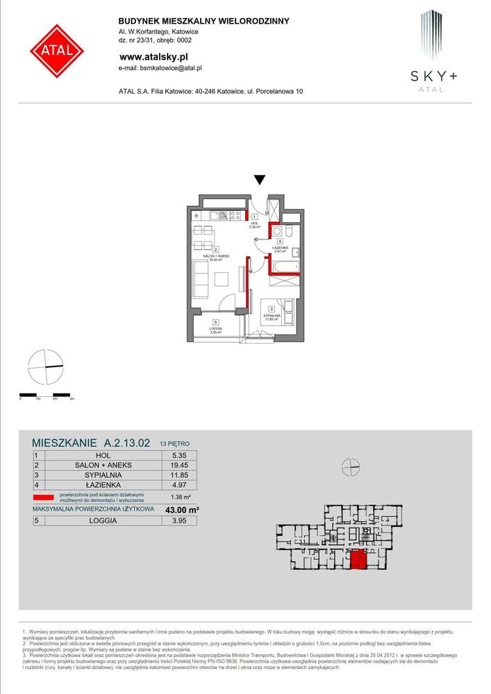 2-pokojowe mieszkanie 43m2 + loggia - Pełny obrazek: 2/24