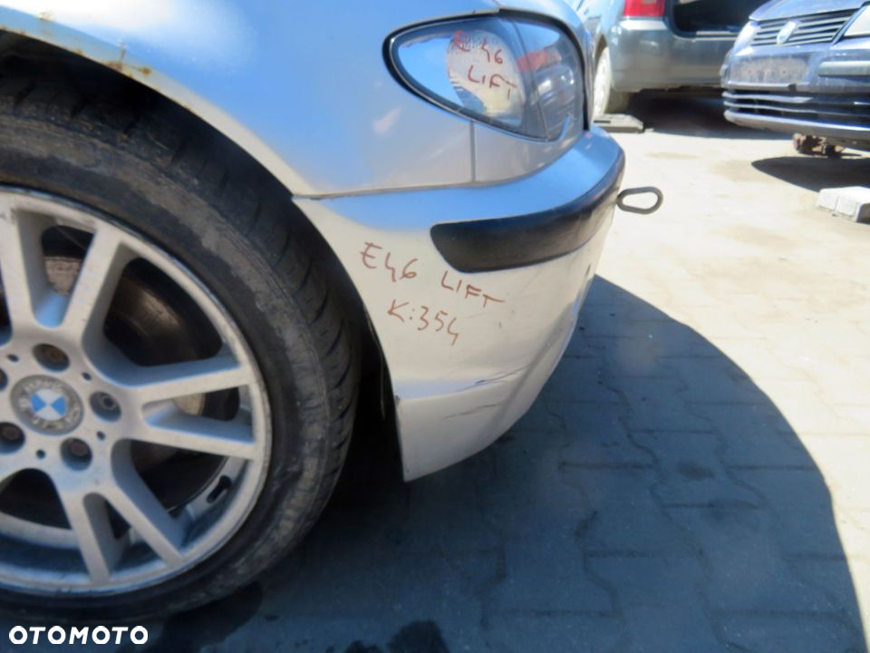 MASKA ZDERZAK BŁOTNIKI LAMPA 3 E46 LIFT 354 BMW 2002-2005 SREBRNY PRZÓD KOMPLETNY - 11