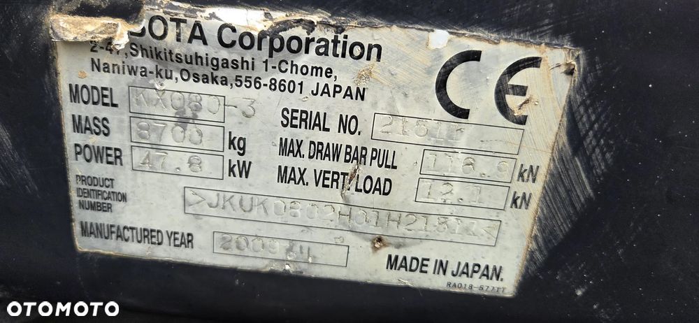 Kubota <<Kubota KX080-3, 2009r, ramie 3xłamane!, nowe gąsienice!>> - 11