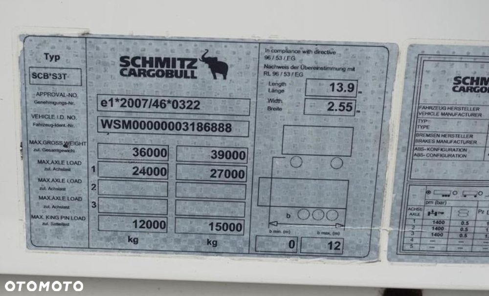 Schmitz Cargobull / BURTO-FIRANKA / XL / OŚ PODNOSZONA - 11