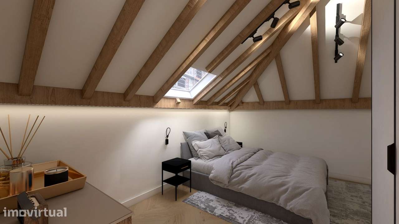 Apartamento T1 em Edifício Histórico com varanda no centro do Porto - Grande imagem: 4/8