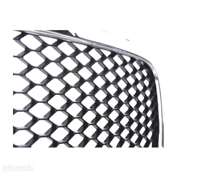 GRELHA FRONTAL AUDI A4 B7 LOOK RS PRETO CROMADA - 4