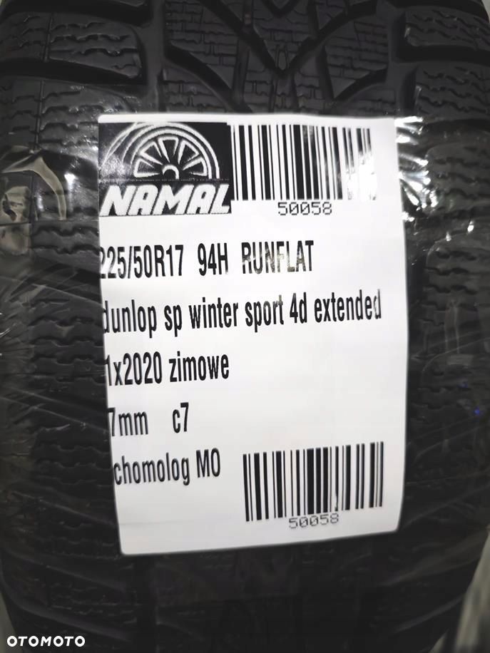 225/50r17 Dunlop SP Winter Sport 4D 2020r 7mm opona pojedyncz RunFlat 50058 - 9