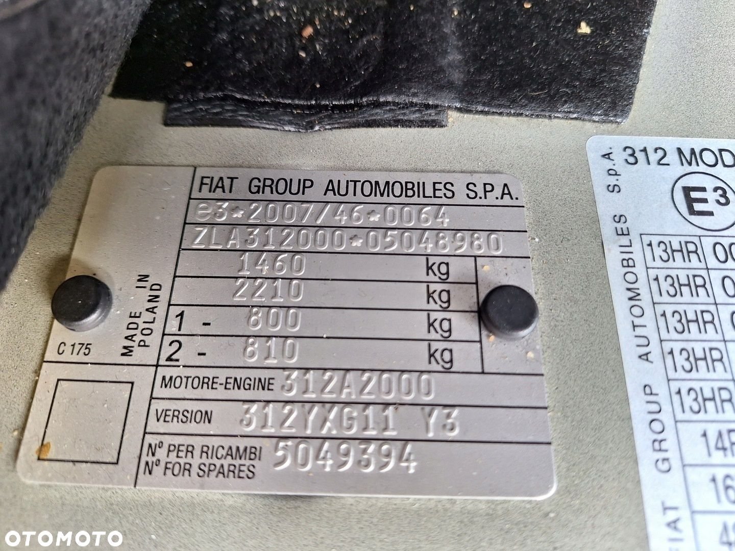 Lancia Ypsilon 3 III 312 11- PANEL PRZEŁĄCZNIK SZYB LEWY PRZÓD 735531346 - 14