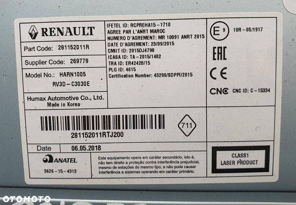 RADIO ODTWARZACZ CD MP3 DACIA SANDERO II 281152011R - 7