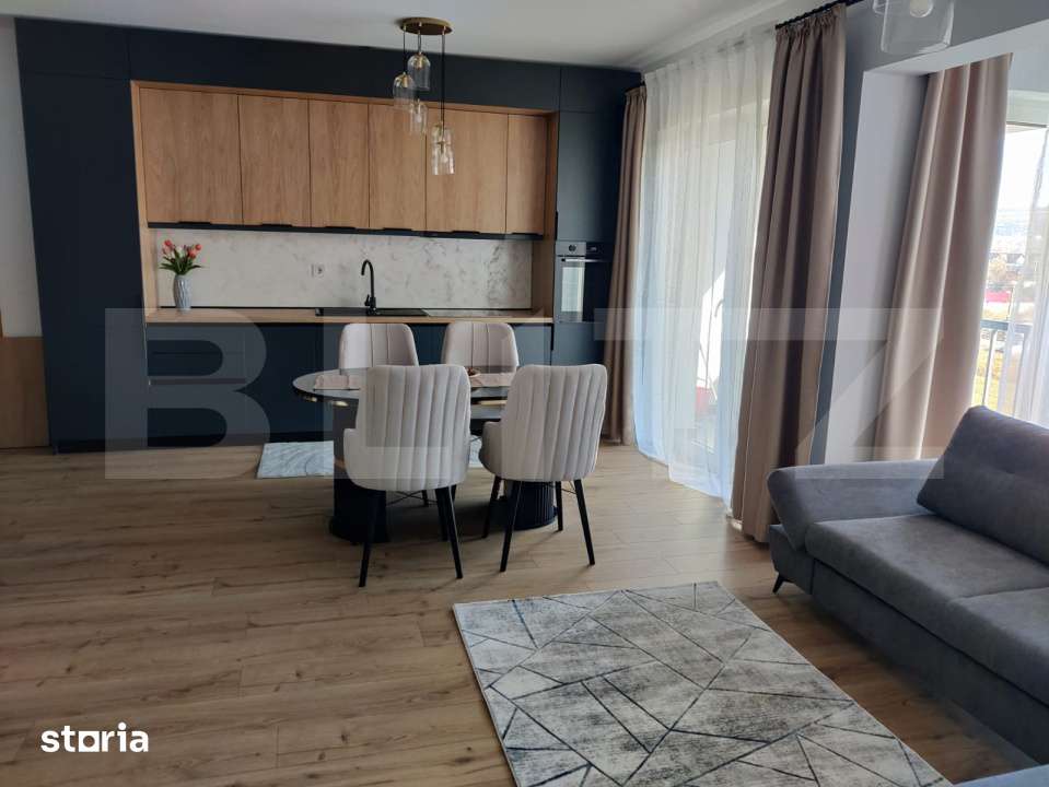 Apartament mobilat si utilat, 56 mp utili, 2 balcoane, lift, la 5 minu — fotografia 1