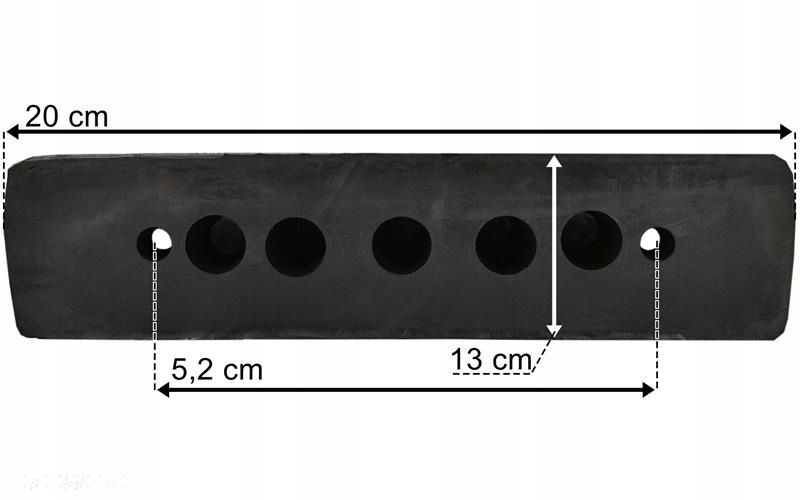 odbój odbojnik gumowy naczepy przyczepki 200x52x80 2 otwory - 3