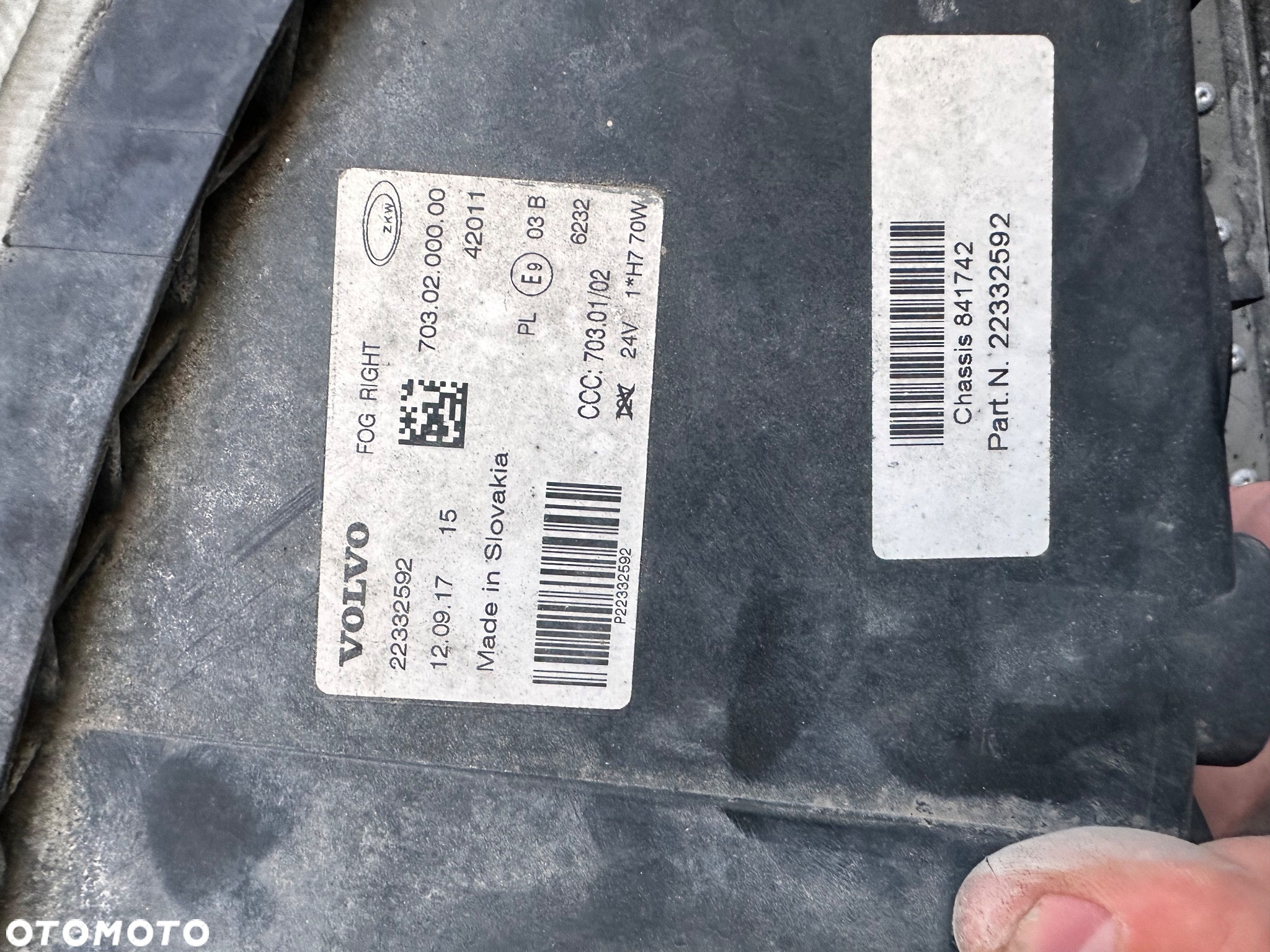 22332592 halogen prawy Volvo Fh/FM Orginał. - 2