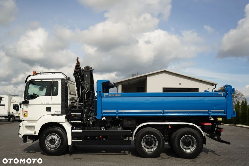 MAN TGS 33.420 / 6x4 / WYWROTKA 3 STRONNA / 2x HYDROBURTA  + HDS HIAB 158 E-2 / MAX 5 900 / AUTOMAT / EURO 6 - 12
