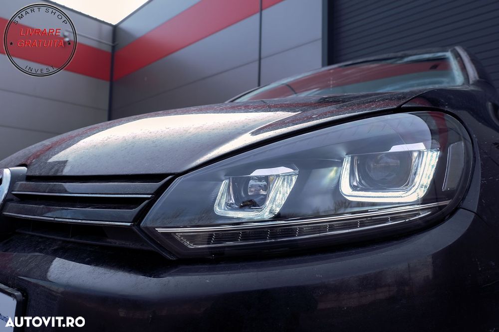 Faruri LED VW Golf 6 VI (2008-2013) Design Golf 7 3D U Design Semnal LED Dinamic- livrare gratuita - 18