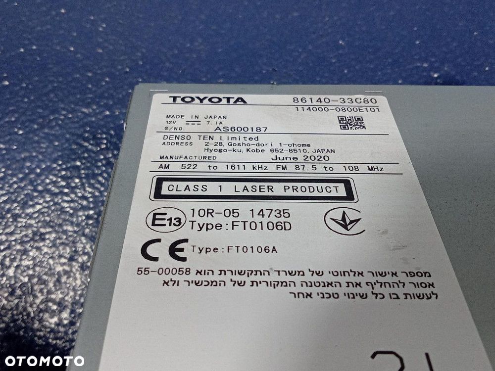 TOYOTA CAMRY VIII XV70 RADIO NAWIGACJA 86140-33C80 - 9