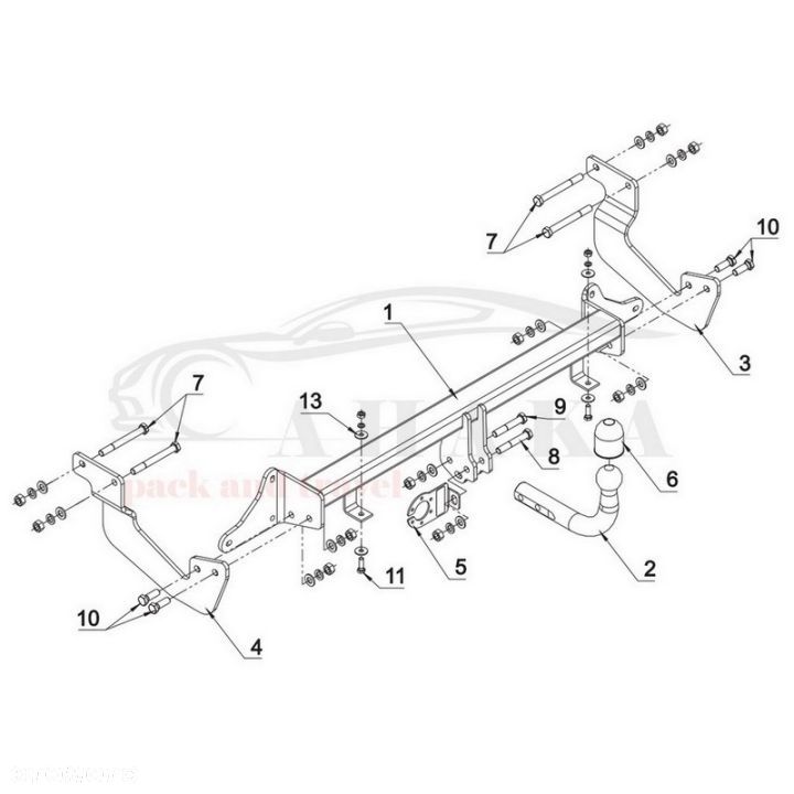 Hak Holowniczy Odkręcany Do Ford Transit Courier Furgon, Bus Od 2014 - 2