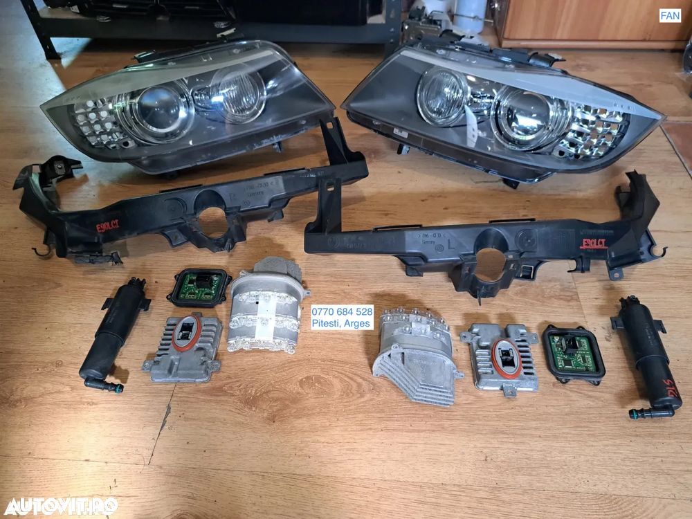 Far Faruri AHL BiXenon Adaptiv stanga dreapta Suport far stg dr Modul led semnalizare far Droser ballast Xenon Modul Calc SMC Adaptiv Spalator far originale BMW E90 LCI E91 LCI - 1