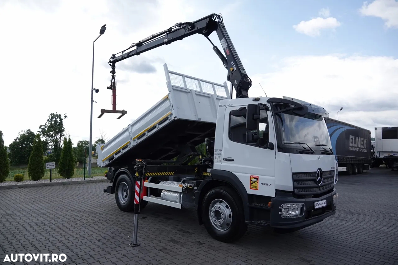 Mercedes-Benz ATEGO 1627 / 4X2 / BASCULĂ 3 LATERALE + HDS HIAB 099 BS-2 / PILOT / ROTATOR / FURCĂ / ANVELOPE 100% / IMPORTAT - 8