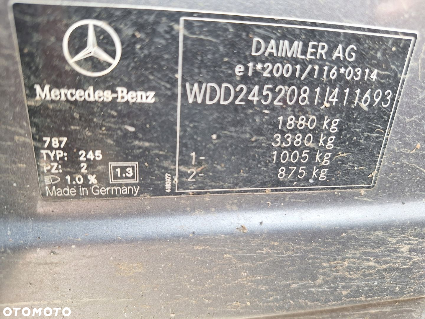 MERCEDES W245 B-KLASA WYKŁADZINA PODŁOGA BAGAŻNIKA TYŁ JASNA A1696803841 - 12