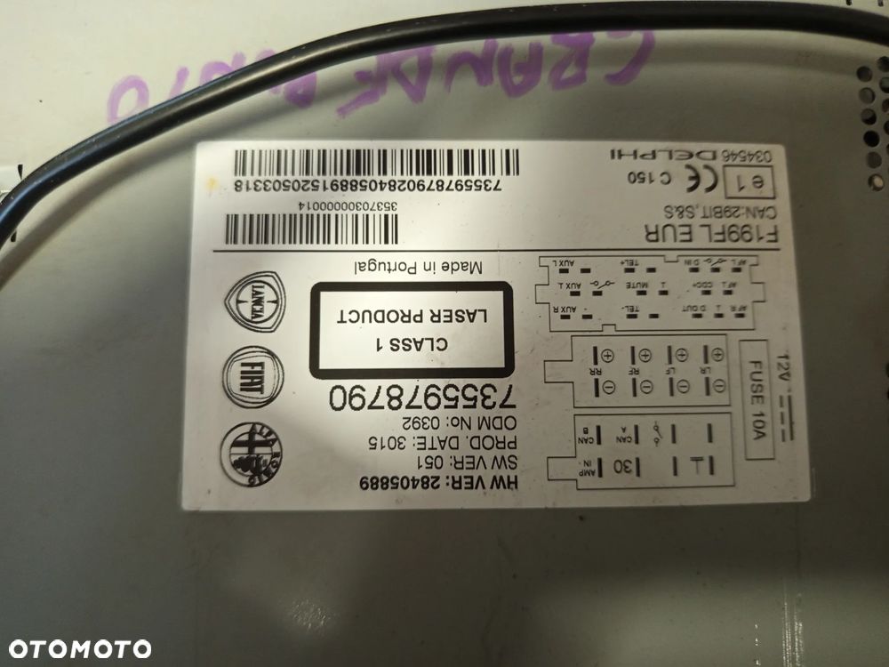 FIAT PUNTO GRANDE PUNTO RADIO RADIOODTWARZACZ CD 7355978790 - 4