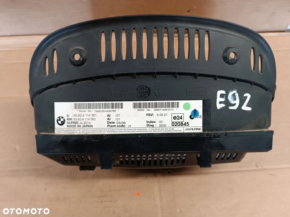 RADIO NAWIGACJA  WYŚWIETLACZ BMW E90 E91 E92  65829114360 - 4