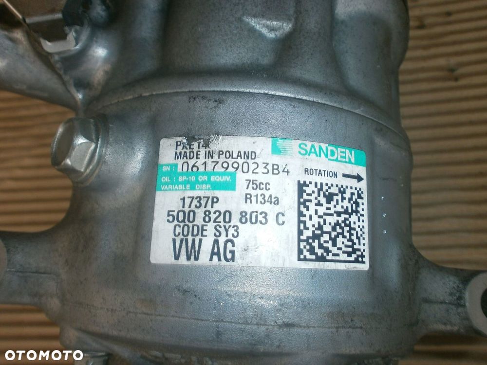 KOMPRESOR SPRĘŻARKA KLIMATYZACJI 5Q0820803C IDEALNY VW SKODA SEAT ŚLĄSK - 3