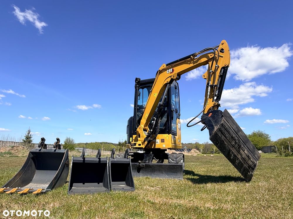Caterpillar Minikoparka Cat 302.7 3xłyżki Skarpowa hydrL\P dodatkowe linie hydrauliczne szybkozłącze Gąsienice jak Nowe WIDŁY WIERTNICA za dopłatą - 14