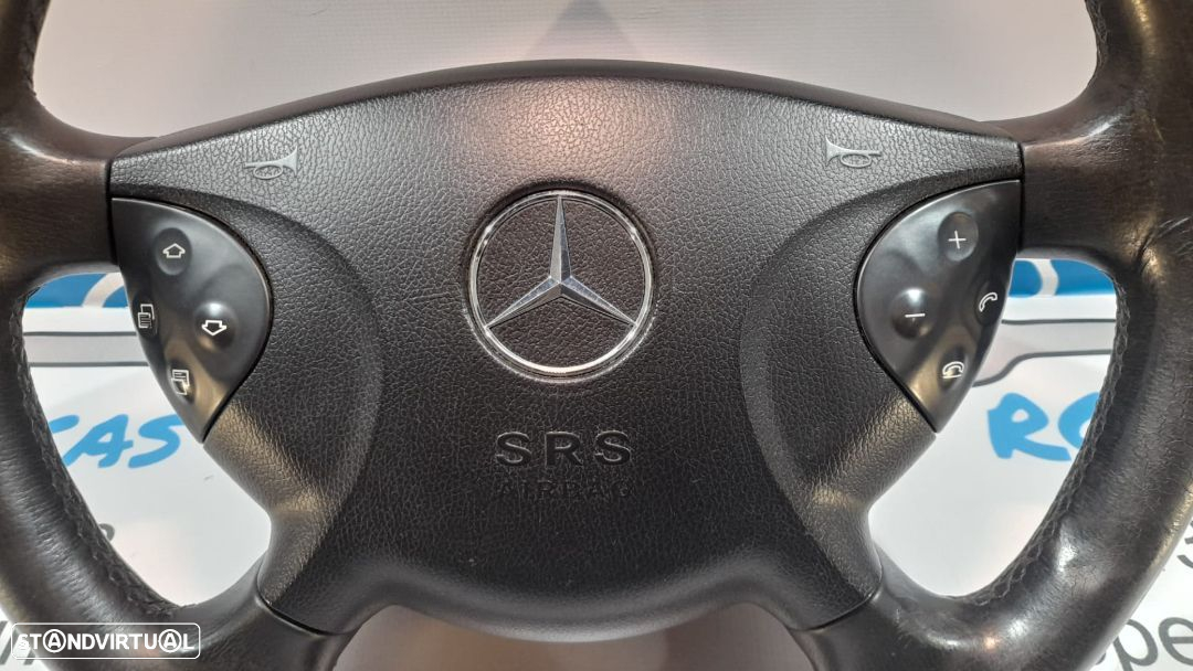 VOLANTE GUIADOR COMPLETO MERCEDES BENZ CLASSE CLASS E W211 PELE COMANDOS MULTIFUNÇÕES AIRBAG - 6