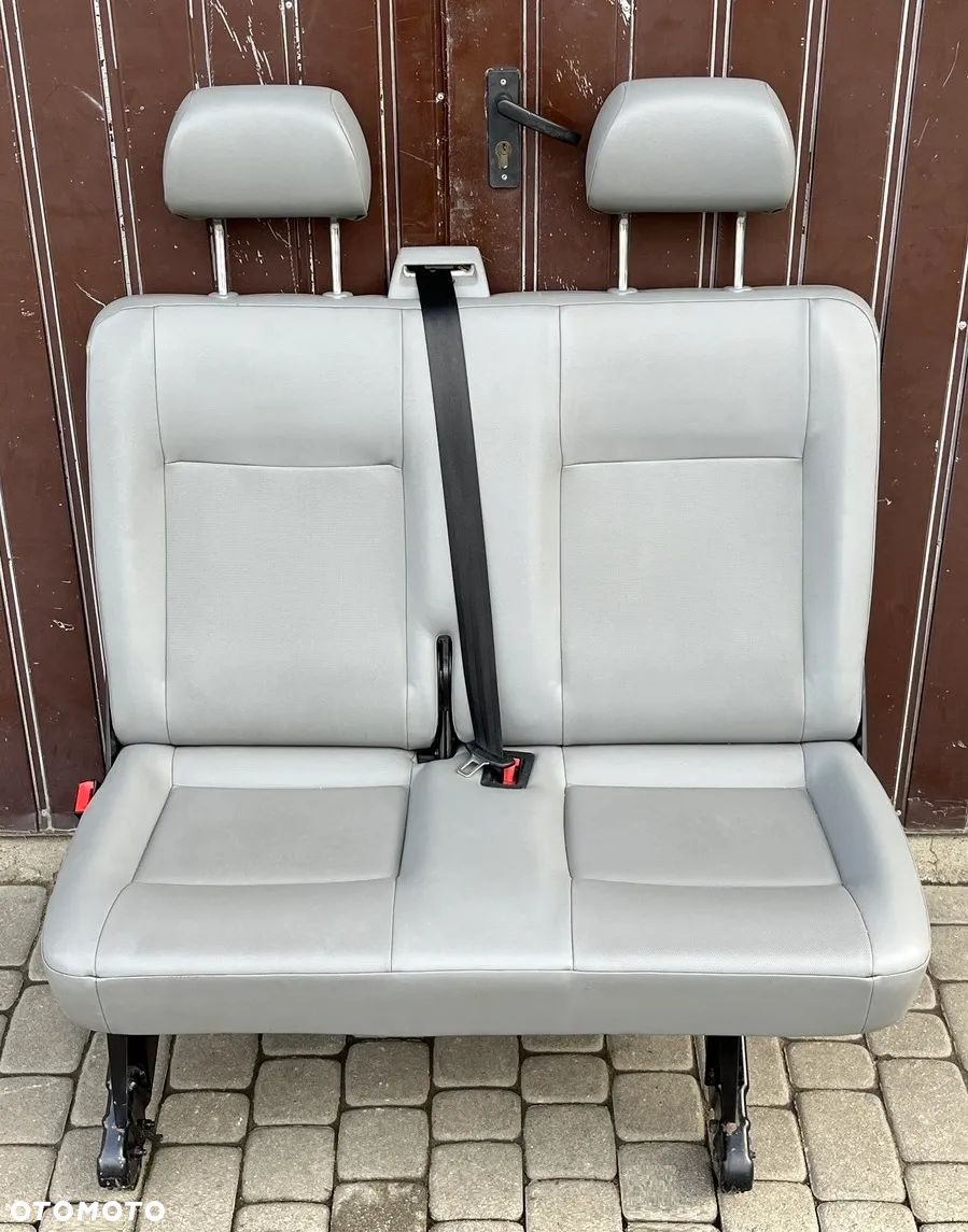 FOTEL KANAPA DWÓJKA 2 II DRUGI RZĄD ŚRODKOWY SKAJA SKÓRA ISOFIX VW T5 LIFT T6 CARAVELLE TRANSPORTER EU - 1