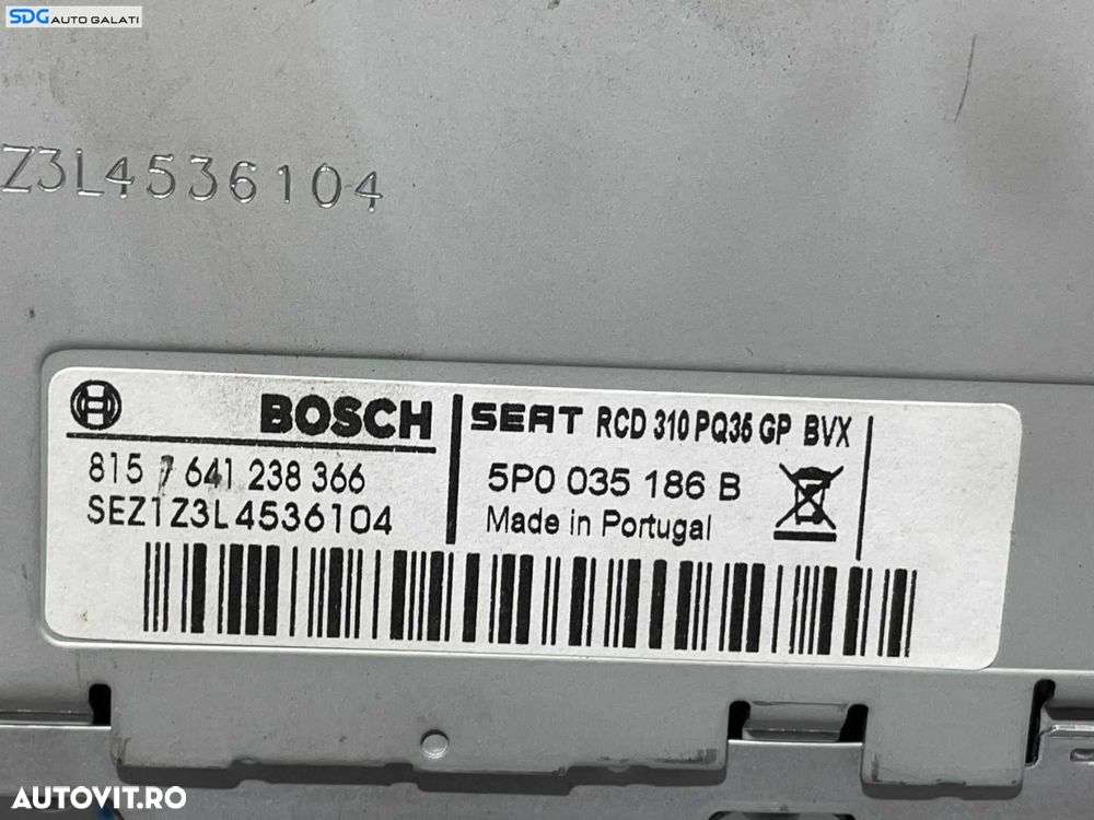 Unitate Radio CD Player RCD 310 Volkswagen Caddy 3 2003 - 2010 Cod 5P0035186B [L2937] - 5